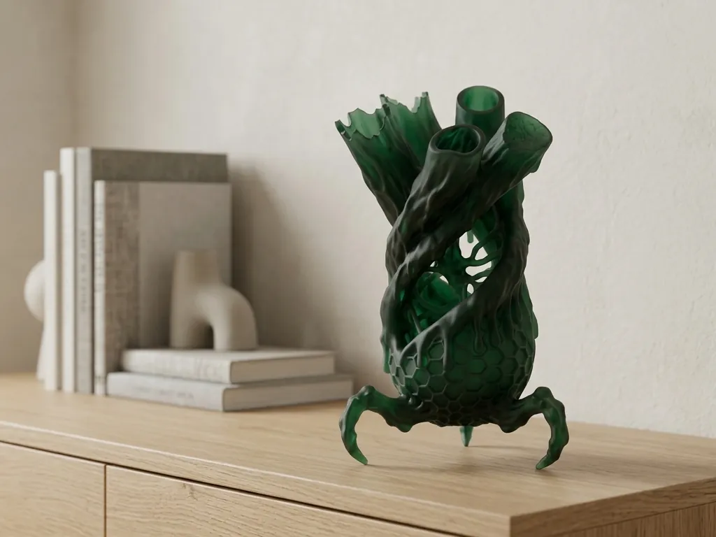 Biomechanical Parasitic Curio, styled in a room