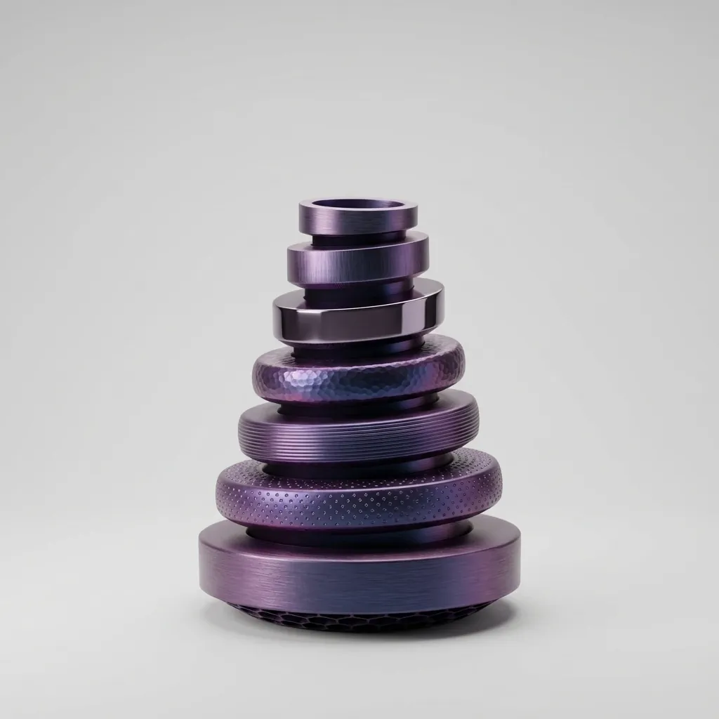Violet Stacked Ring Vase, studio view