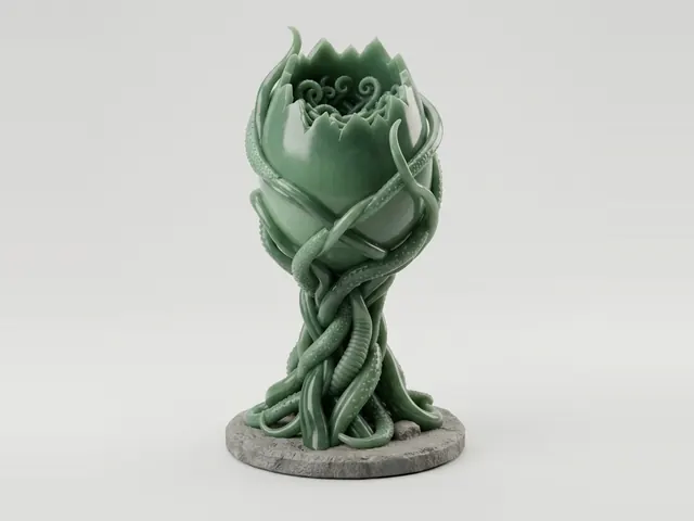 Jade Tendril Curio, 3D print design, studio view