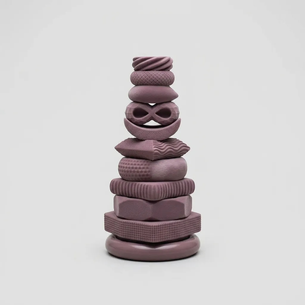 Mauve Geometric Stack Curio, studio view
