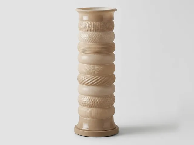 Ivory Textured Column Floor Lamp, 3D print design, studio view