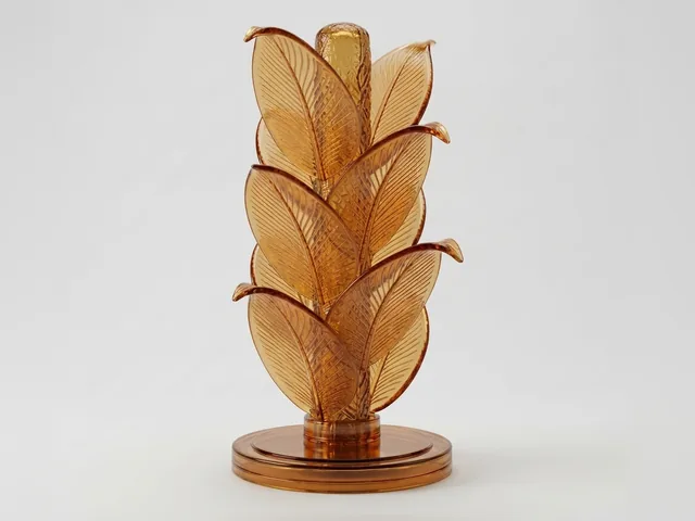 Amber Leaf Floor Lamp, 3D print design, studio view