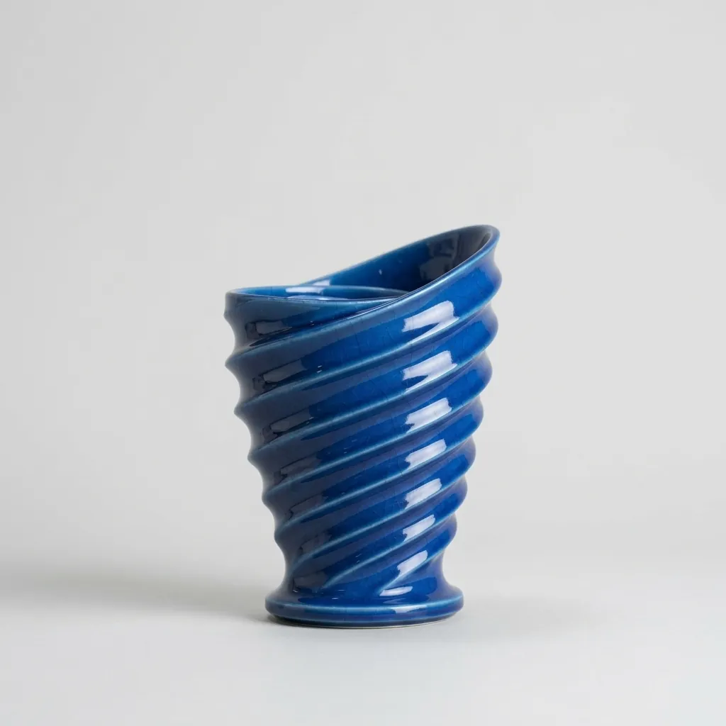 Twisted Spiral Wave Vase, studio view
