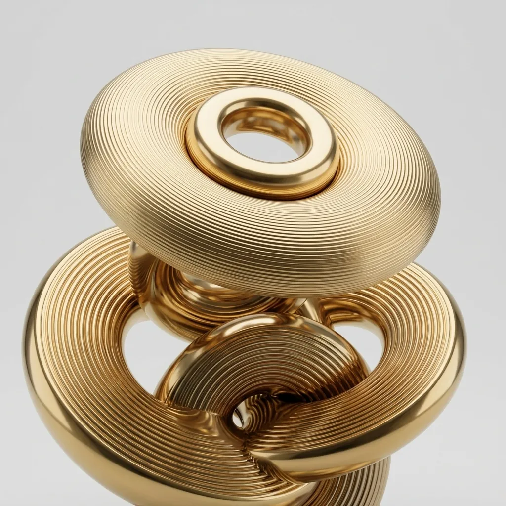 Interlocking Gold Ring Vase, close-up detail