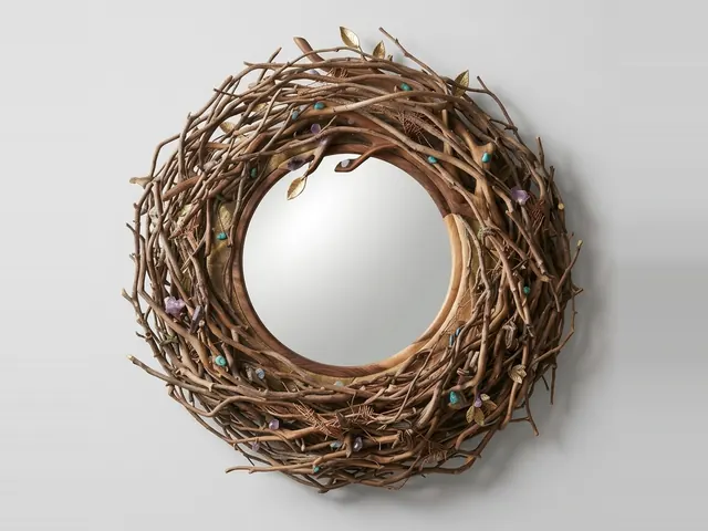 Twig Nest Round Wall Mirror, 3D printable wall mirror, studio view
