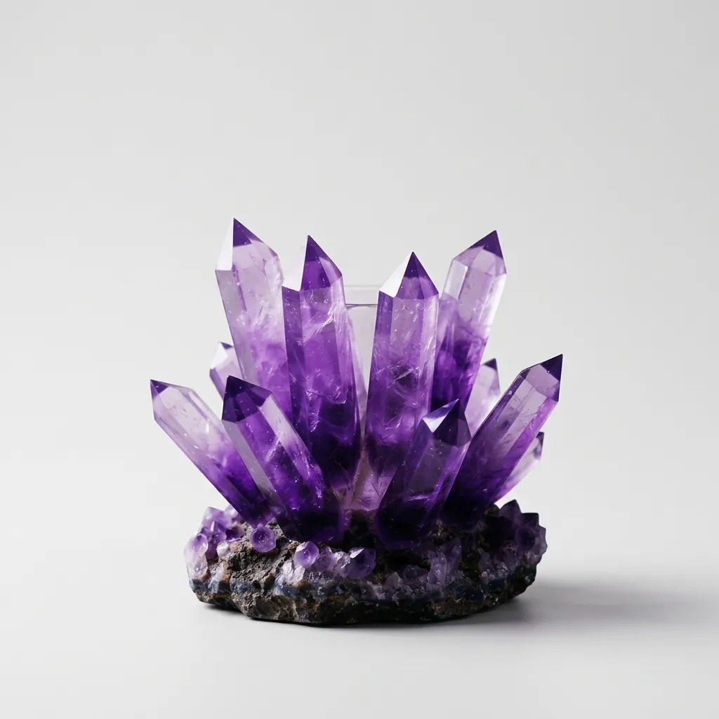 Amethyst Candle Holder, studio view