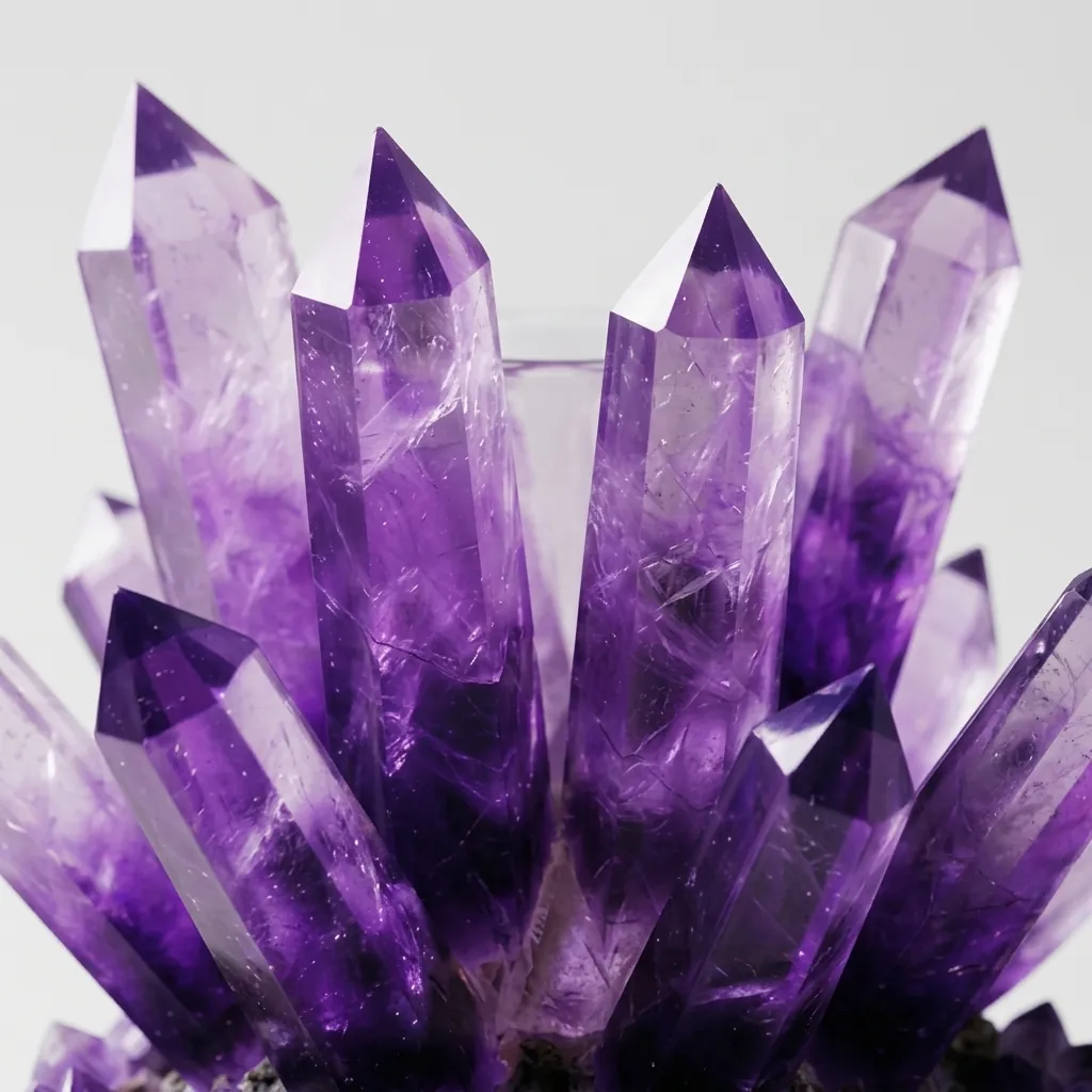 Amethyst Candle Holder, close-up detail