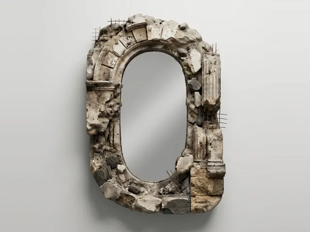 Ancient Ruin Arch Wall Mirror, 3D printable wall mirror, studio view