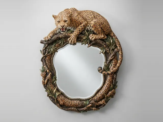 Leopard Jungle Wall Mirror, 3D printable wall mirror, studio view