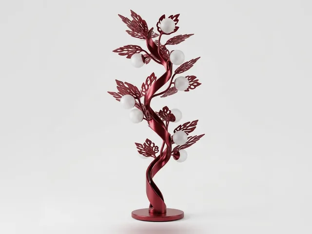 Crimson Tree Floor Lamp, 3D print design, studio view