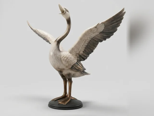 Swan Floor Lamp, 3D print design, studio view