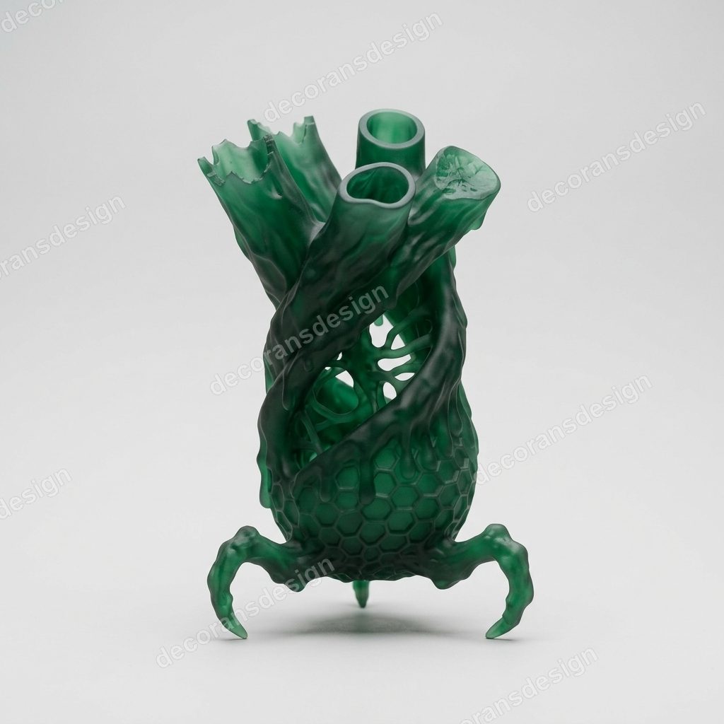 Biomechanical Parasitic Curio, 3D print design, studio view