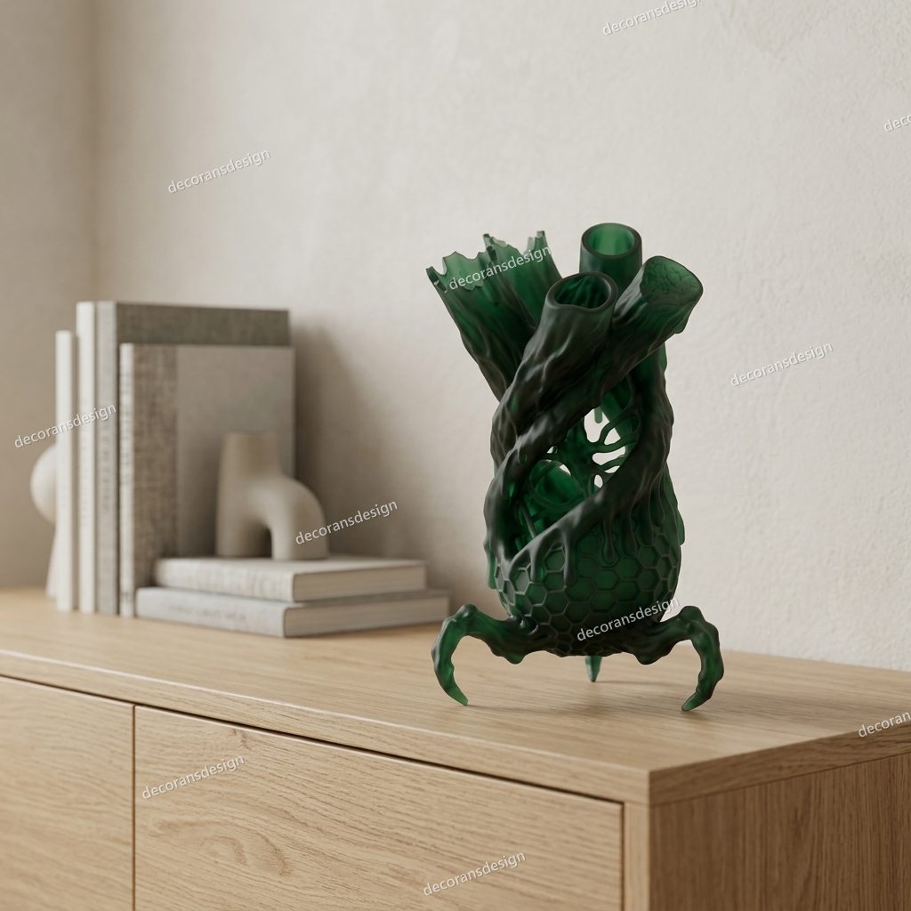 Biomechanical Parasitic Curio, styled in a room