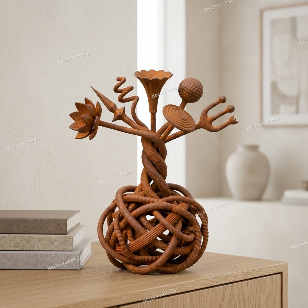 Rust Tangle Curio, styled in a room