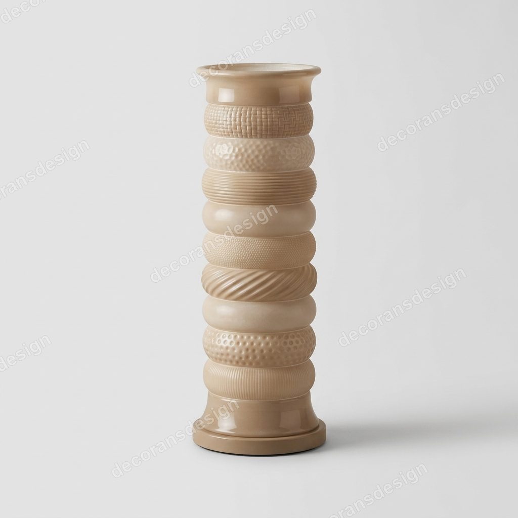 Ivory Textured Column Floor Lamp, 3D print design, studio view