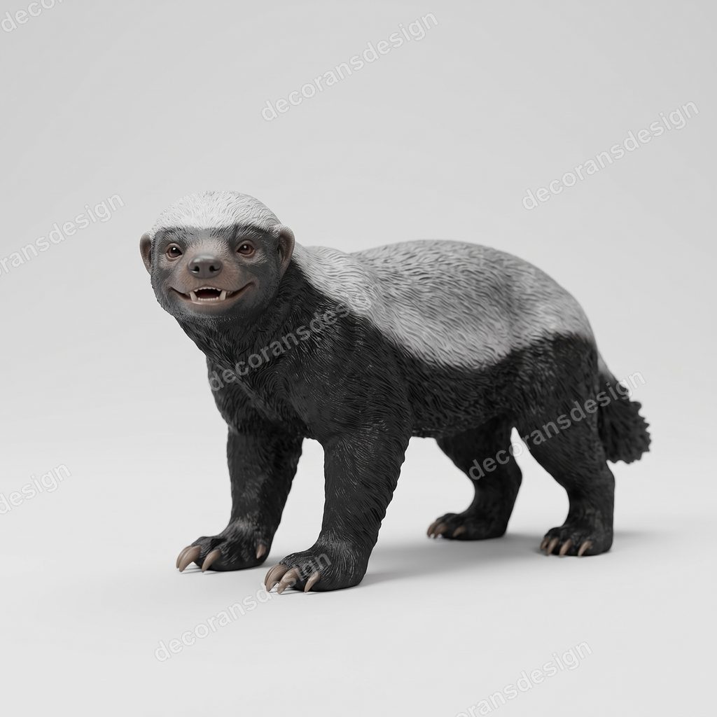 Honey Badger Figurine, 3D print design, studio view