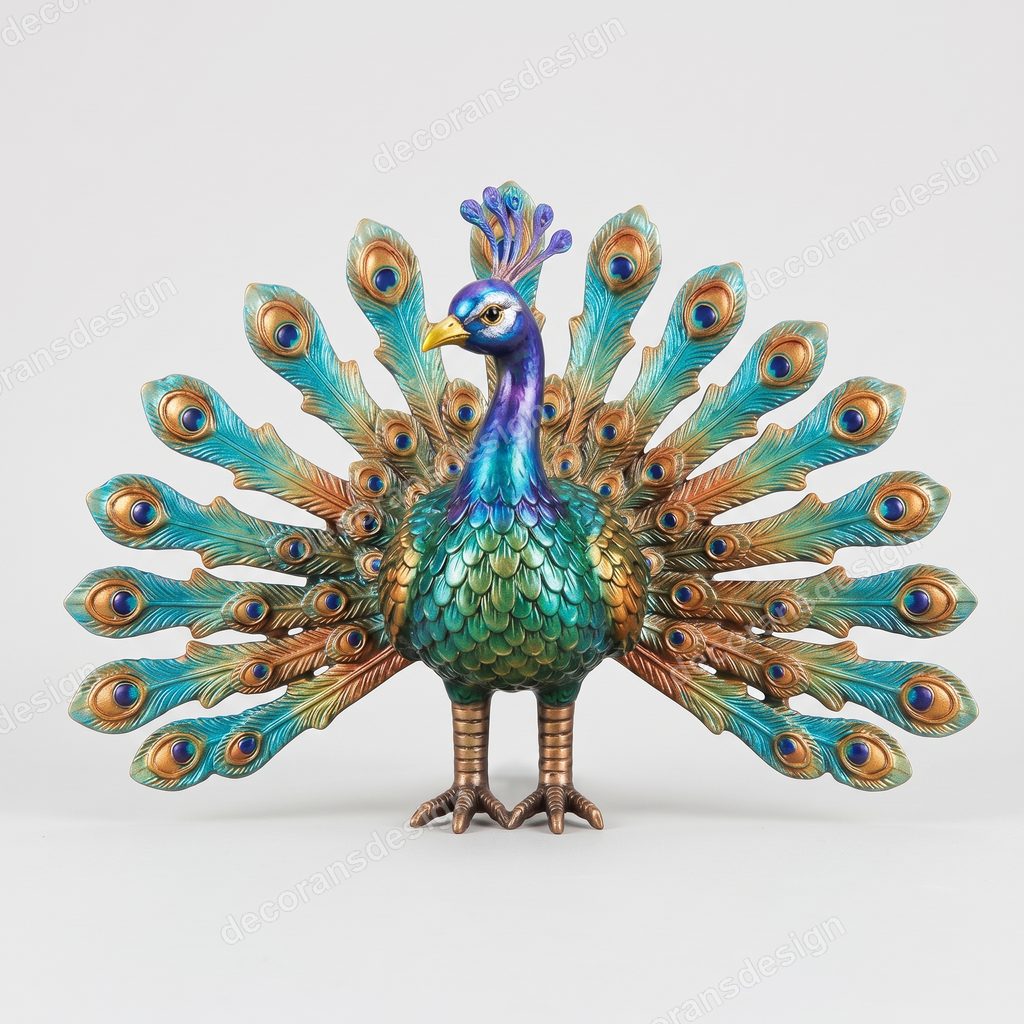 Peacock Figurine, 3D print design, studio view