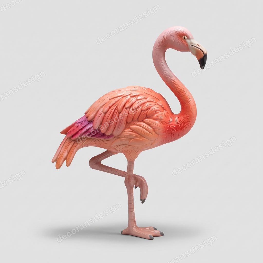 Flamingo Figurine, 3D print design, studio view