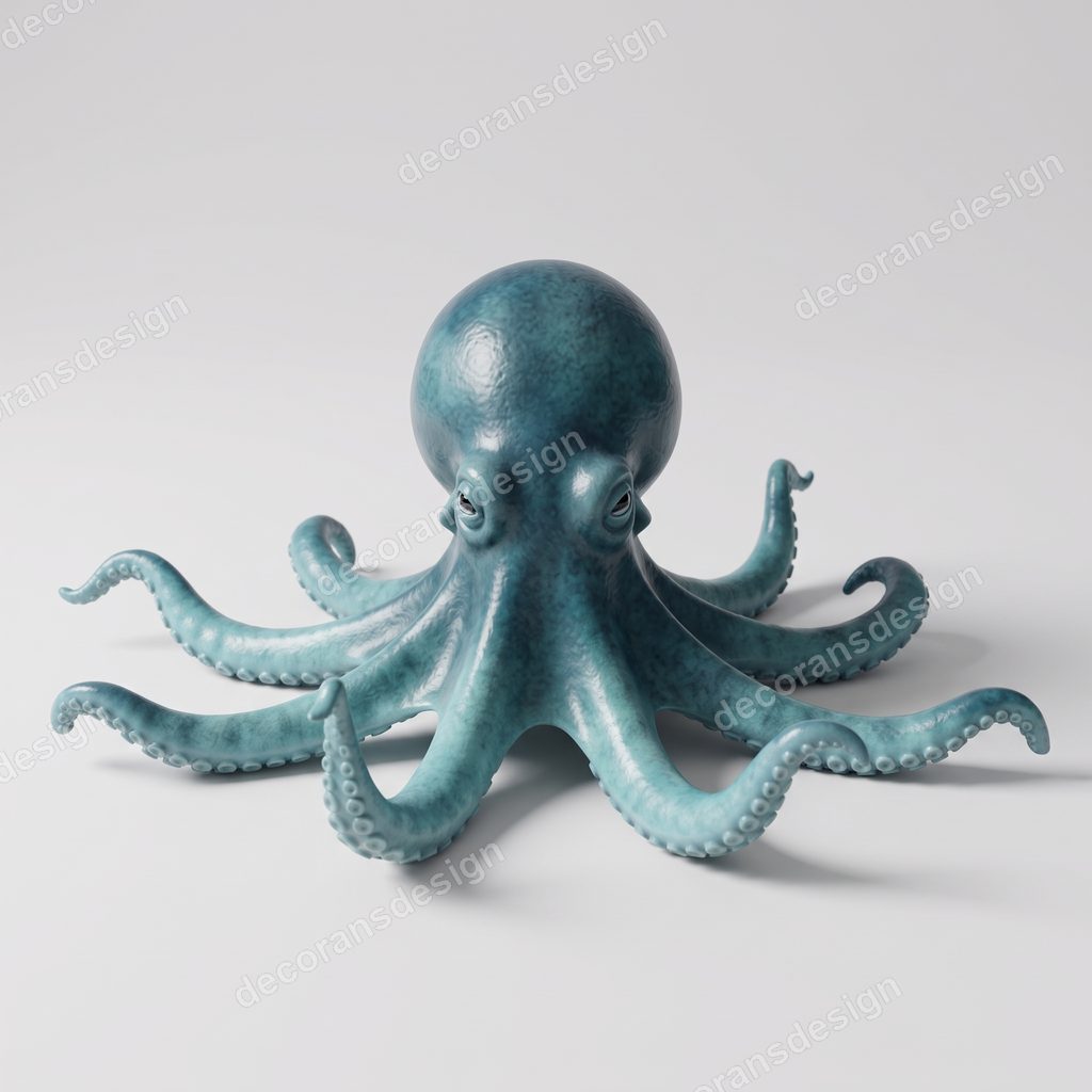Octopus Figurine, 3D print design, studio view
