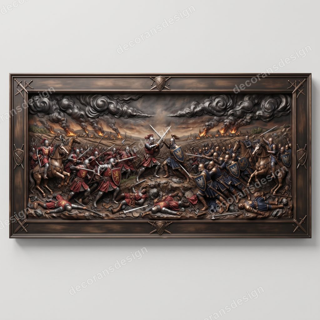 Battlefield Wall Relief, 3D print design, studio view