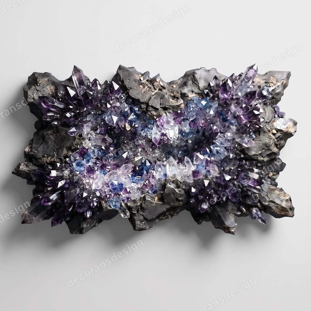 Geode Burst Wall Relief, 3D print design, studio view