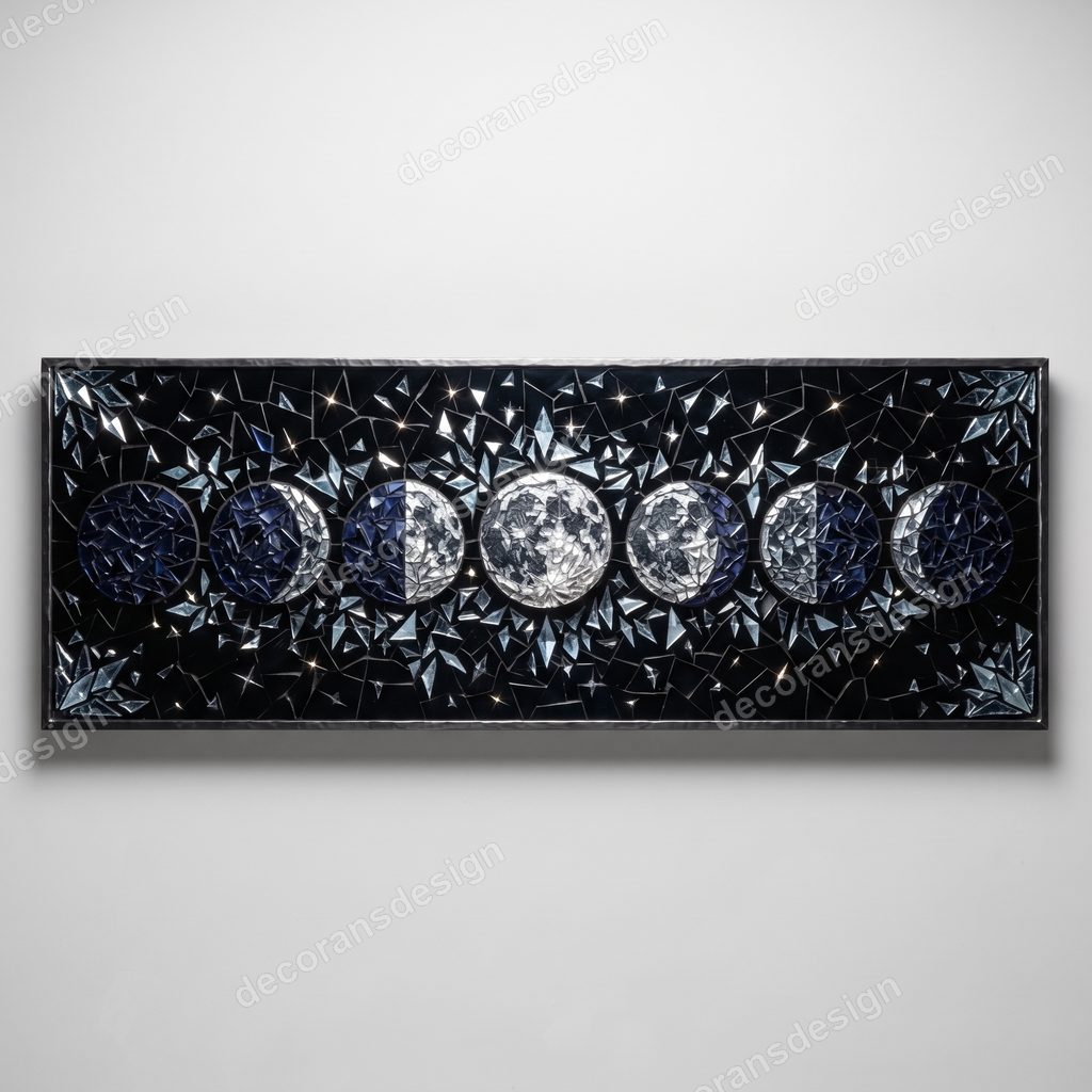 Moon Phases Glass Mosaic, 3D print design, studio view