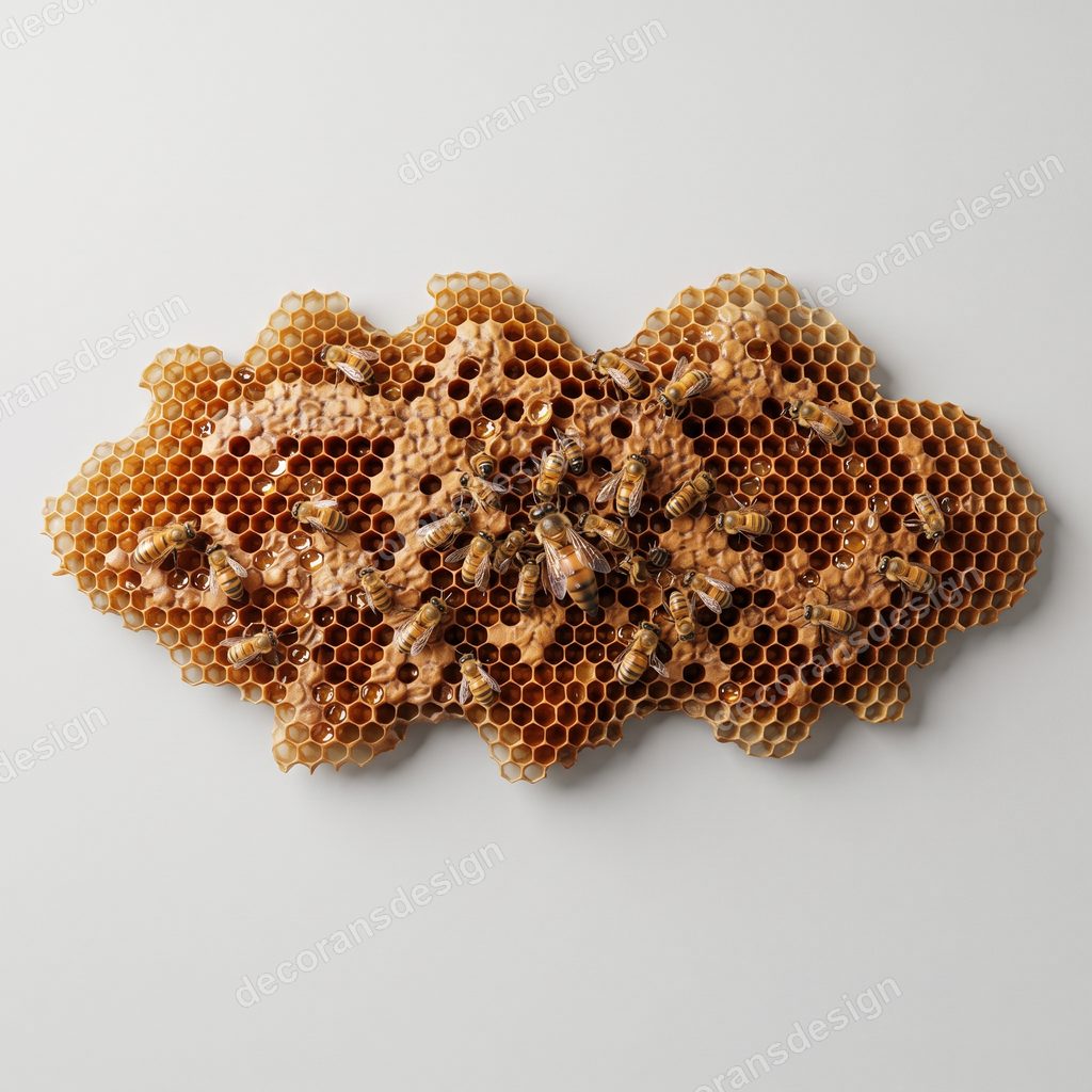 Honeycomb Queen Bee Wall Relief, 3D print design, studio view