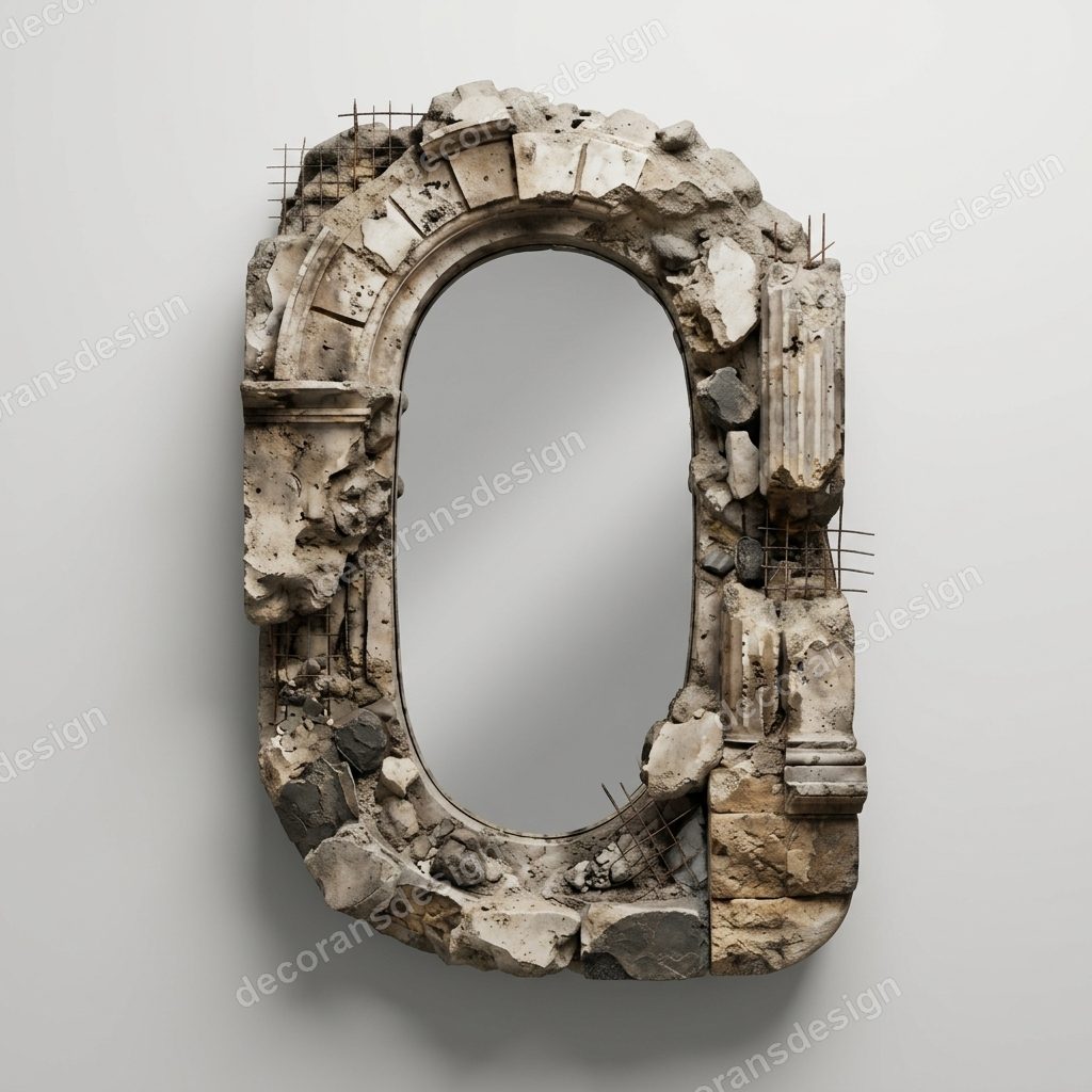 Ancient Ruin Arch Wall Mirror, 3D printable wall mirror, studio view