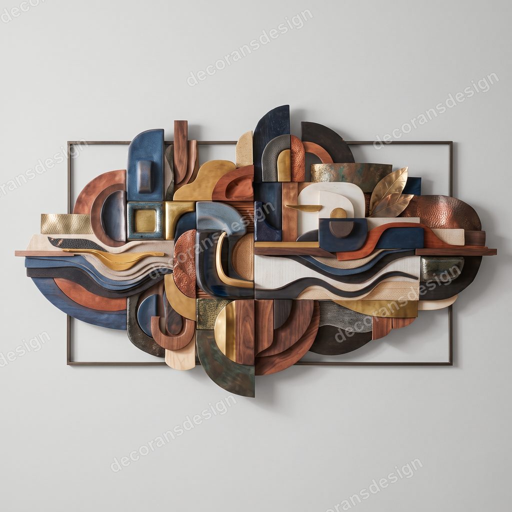 Modern Abstract Wall Panel, 3D print design, studio view
