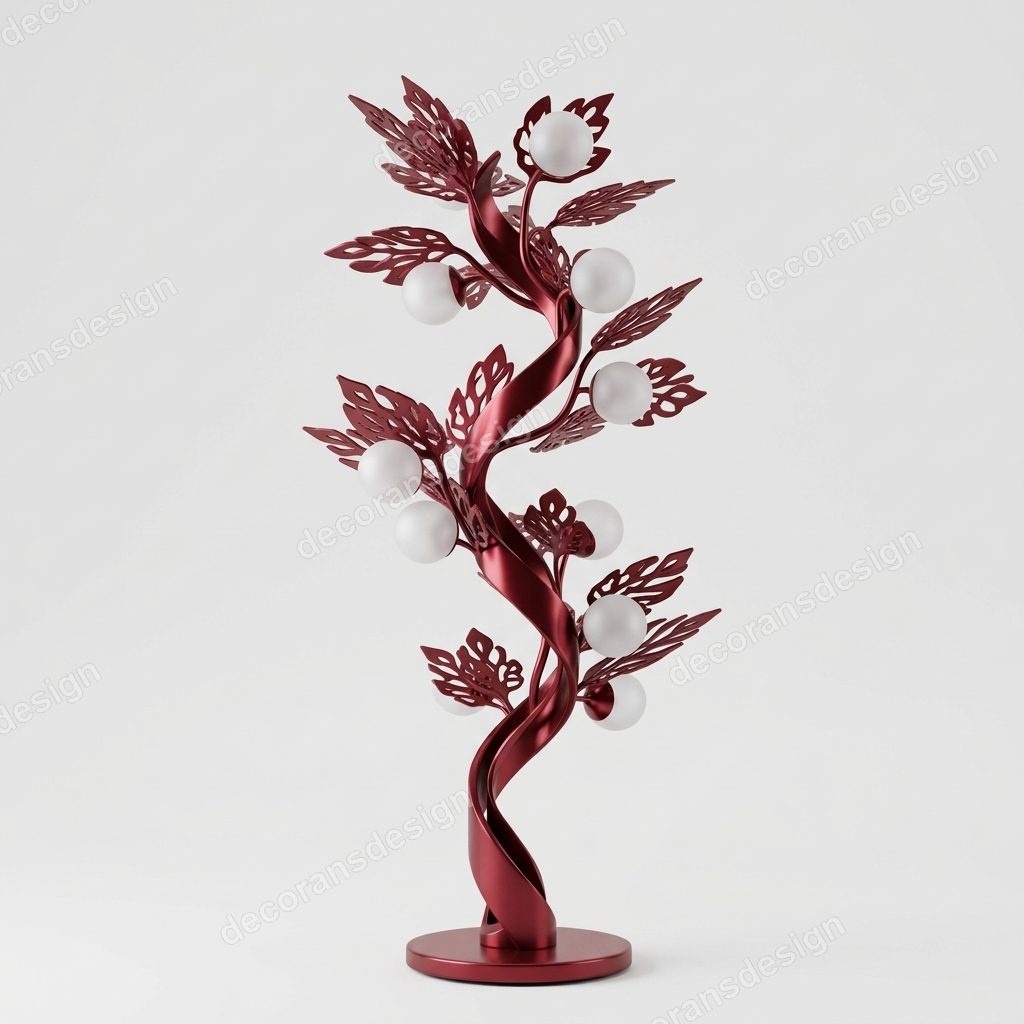 Crimson Tree Floor Lamp, 3D print design, studio view