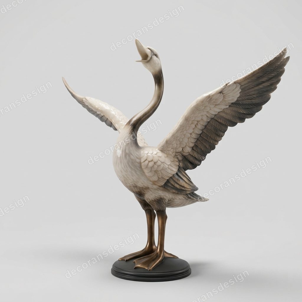 Swan Floor Lamp, 3D print design, studio view