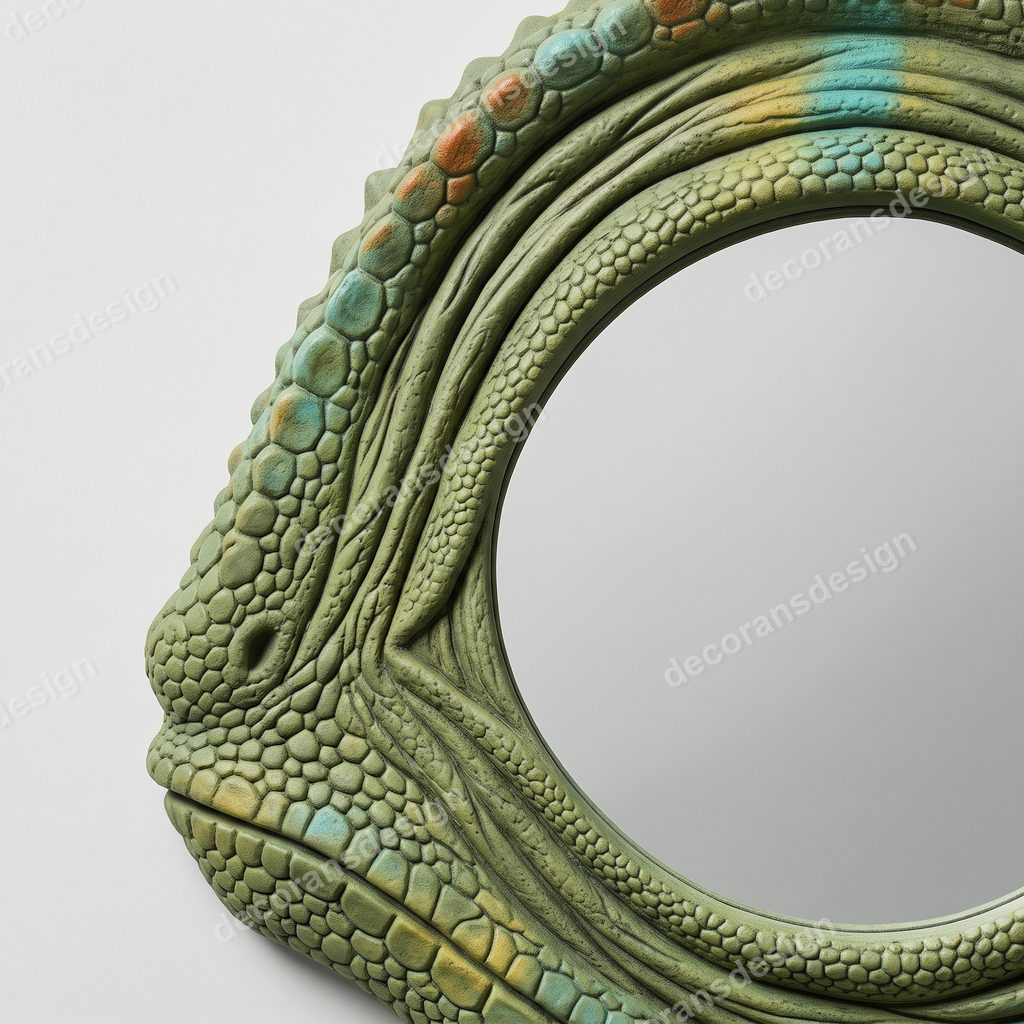 Chameleon Eye Wall Mirror, close-up detail