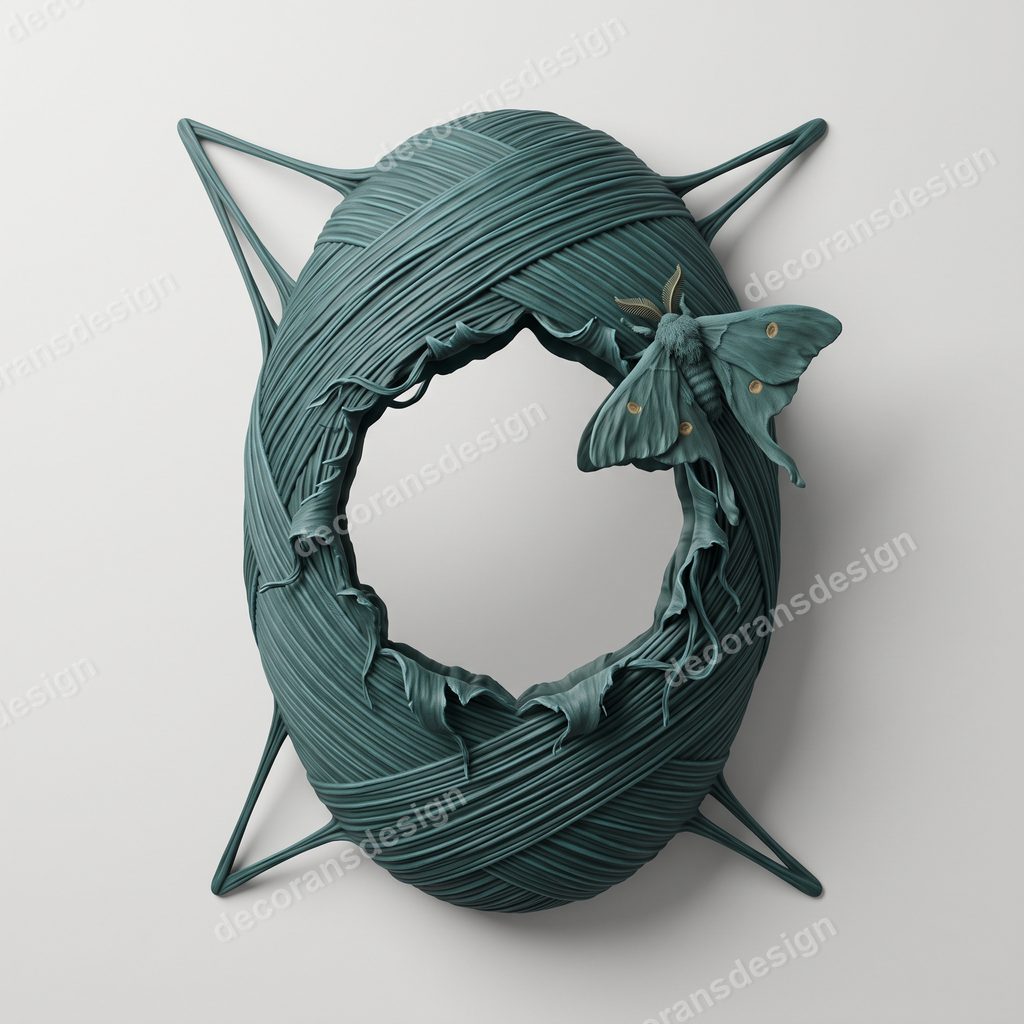 Moth Cocoon Wall Mirror, 3D printable wall mirror, studio view