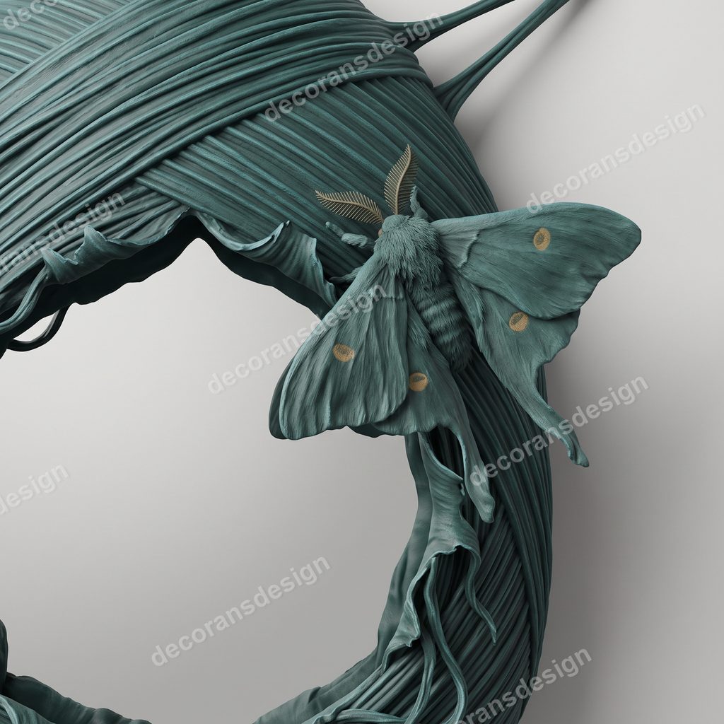 Moth Cocoon Wall Mirror, close-up detail