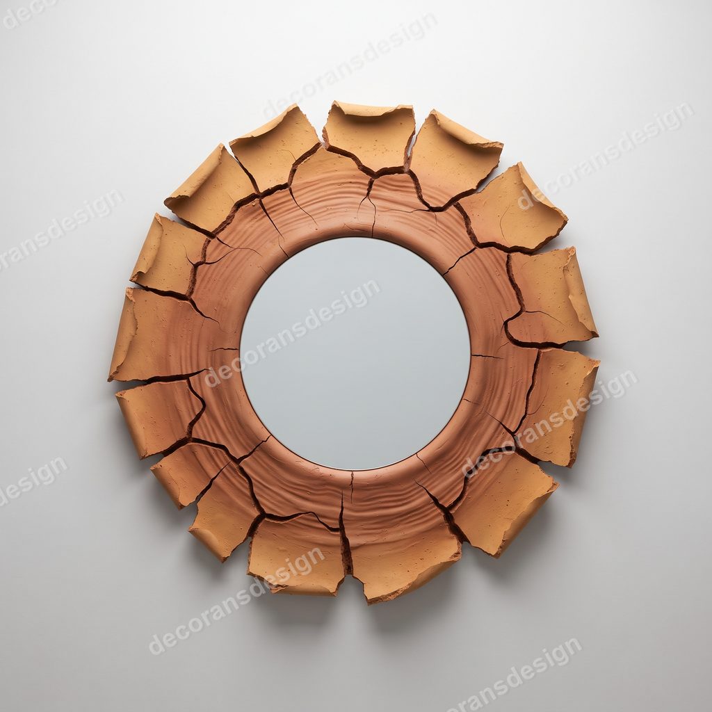 Cracked Earth Wall Mirror, 3D printable wall mirror, studio view