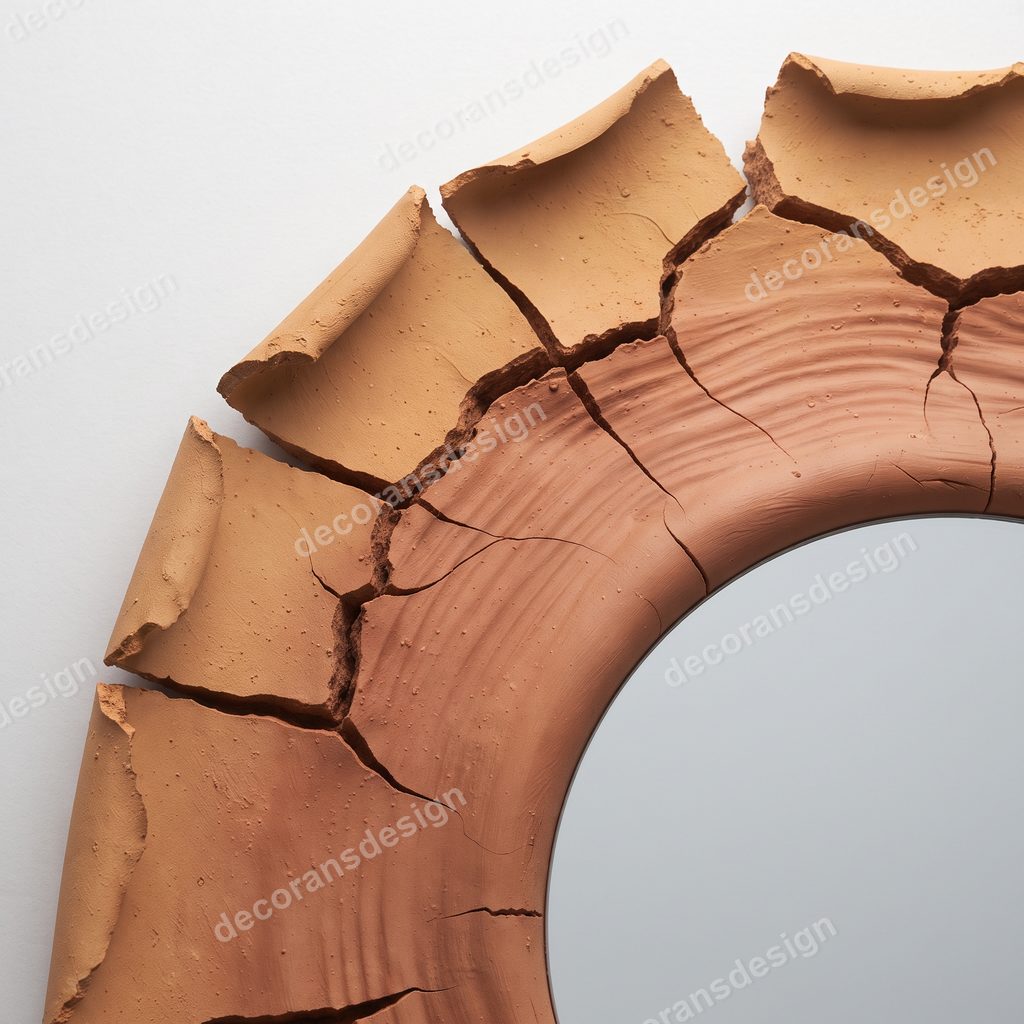 Cracked Earth Wall Mirror, close-up detail