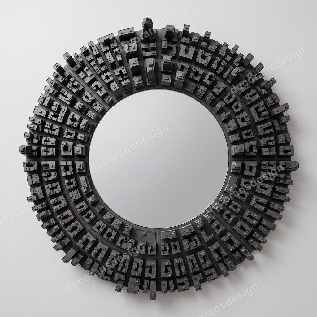Cityscape Wall Mirror, 3D printable wall mirror, studio view