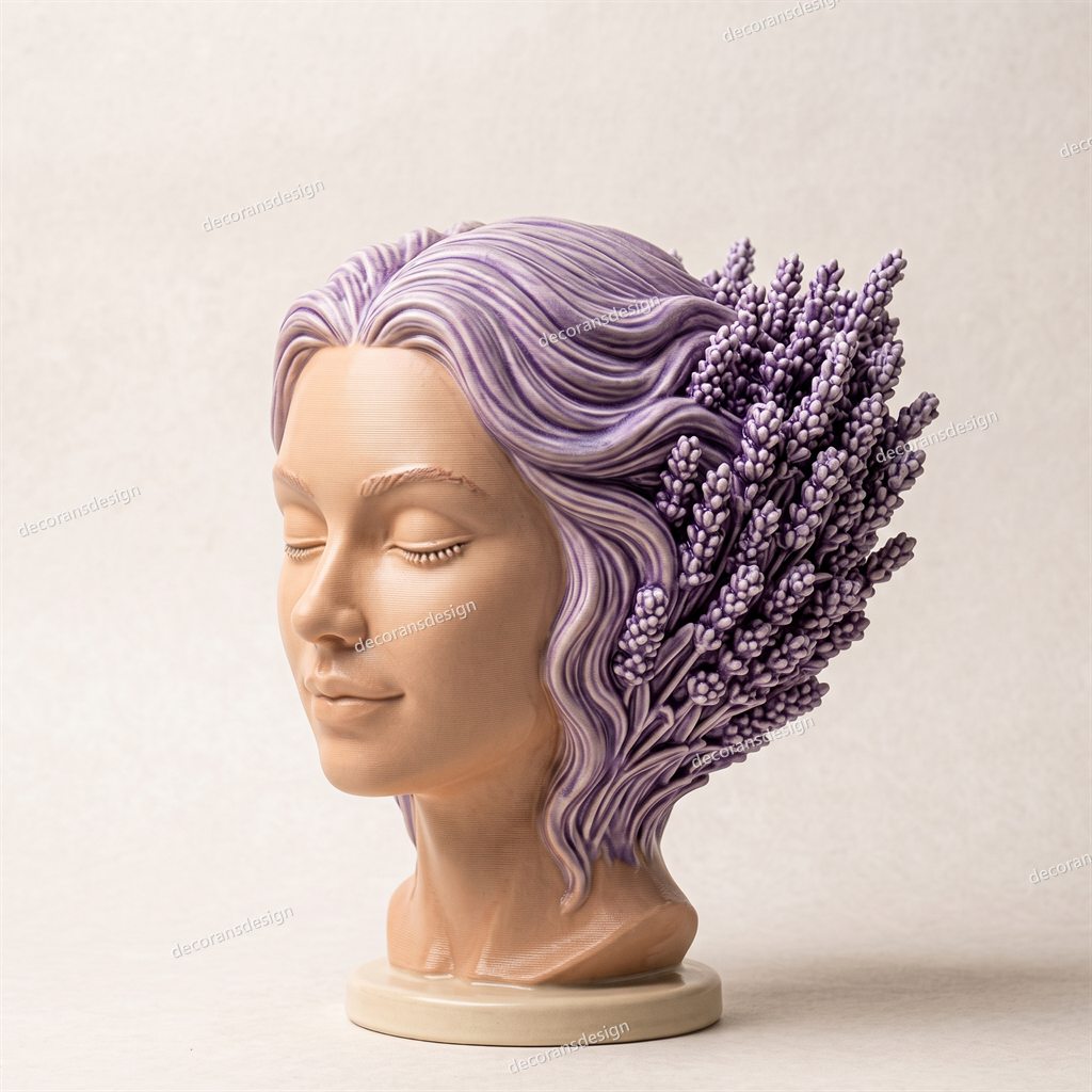 Lavender Muse Bust, close-up detail