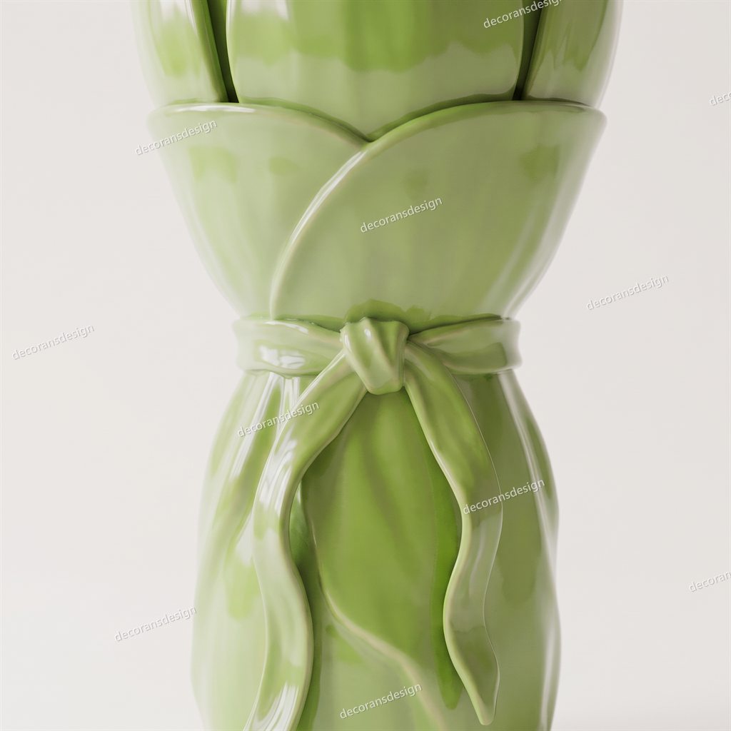 Green Tulip Bouquet Vase, close-up detail