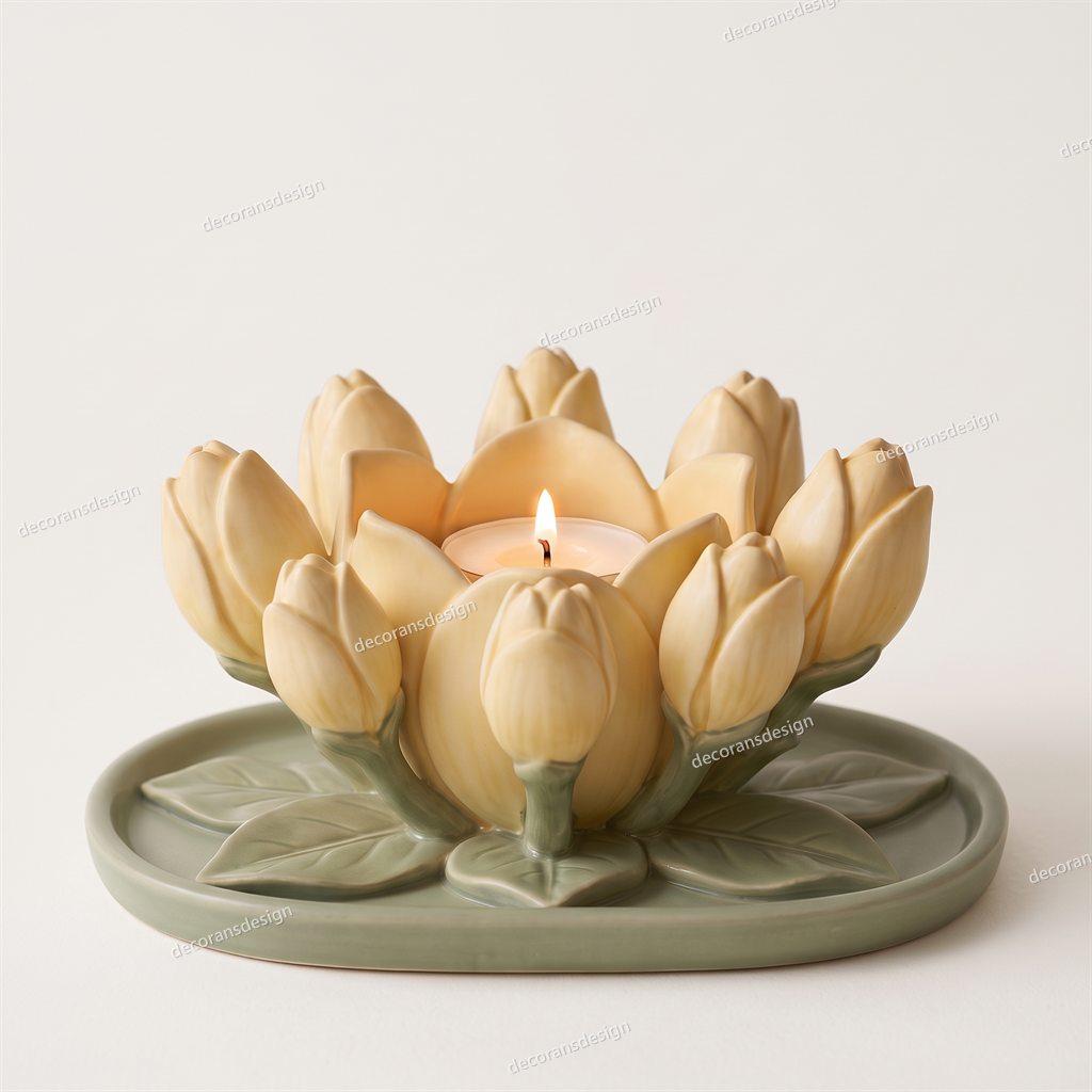 Magnolia Bud Candle Holder, design file, studio view