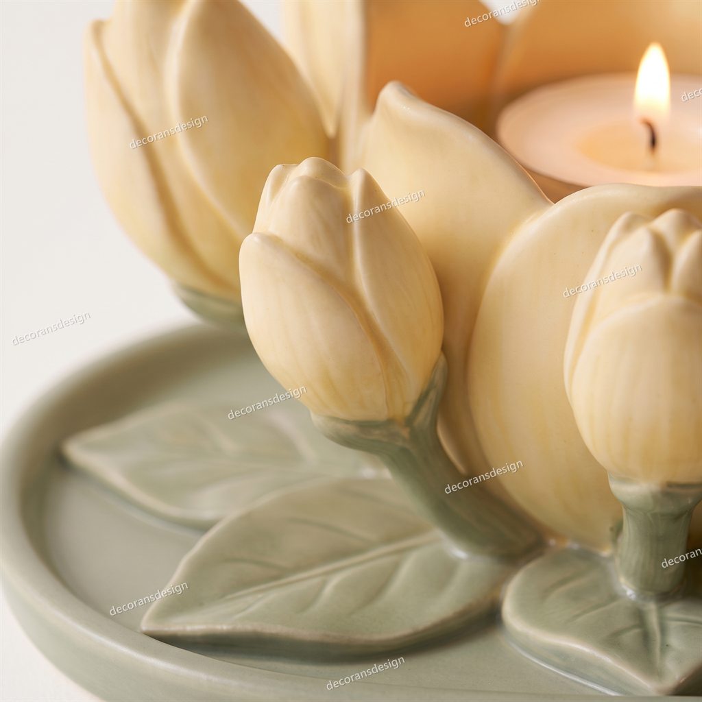 Magnolia Bud Candle Holder, close-up detail
