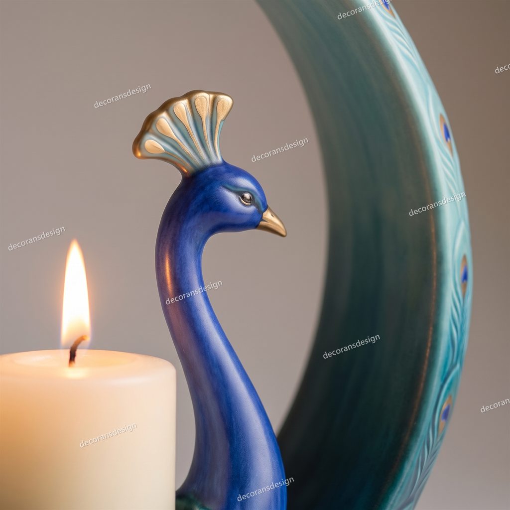 Peacock Ring Candle Holder, close-up detail