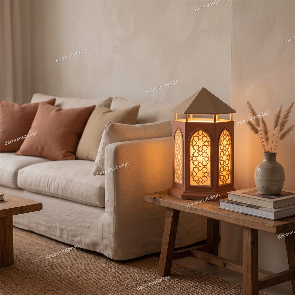 Anatolian Tower Table Lamp, styled in a living room