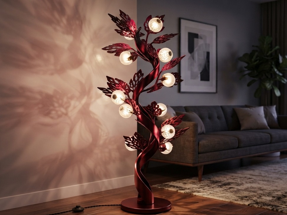 Crimson tree floor lamp